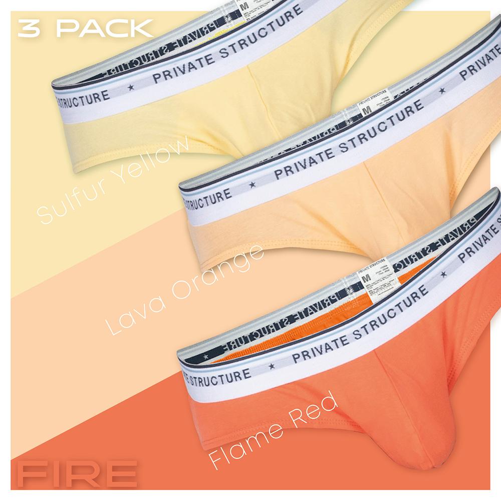 5lements Men's Mini Brief (3Pack) - Fire - | Private Structure - | MAD Lifestyle